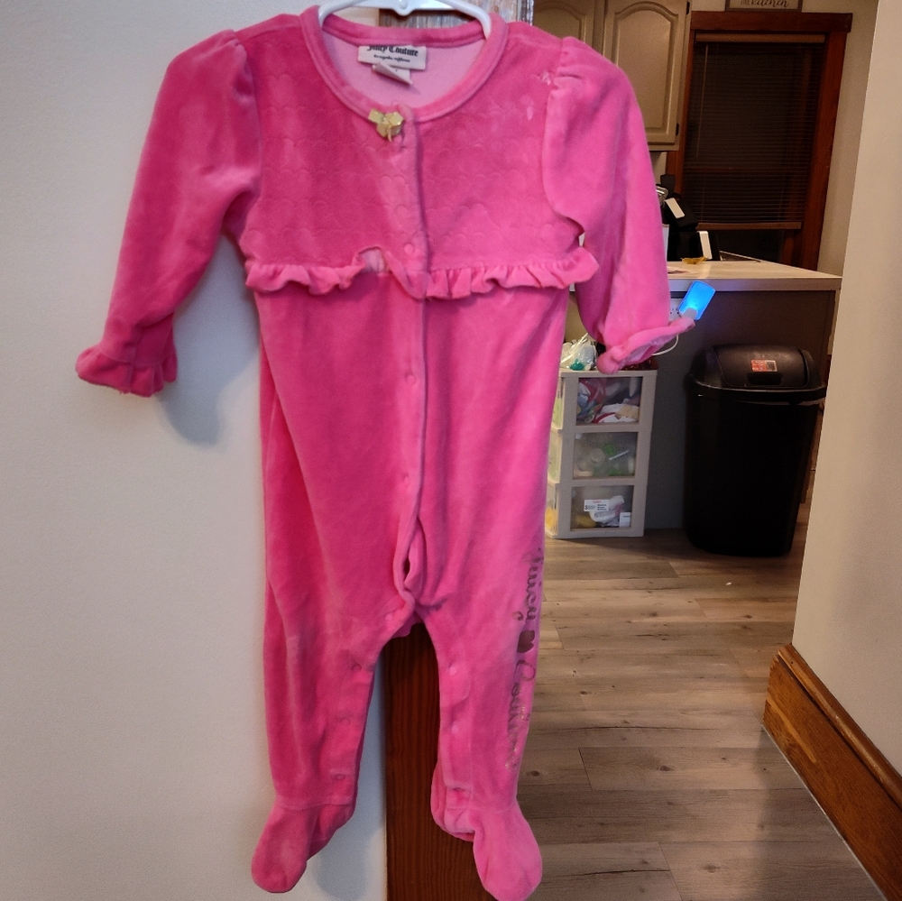Juicy Couture Pink Footie One Piece with Snap Closure 6-9 Months